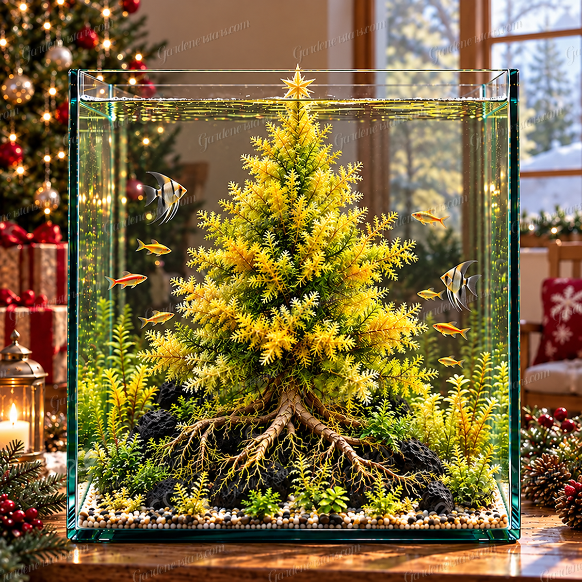 🎄Mini Christmas Tree Aquarium Bulbs – Colorful Underwater Magic