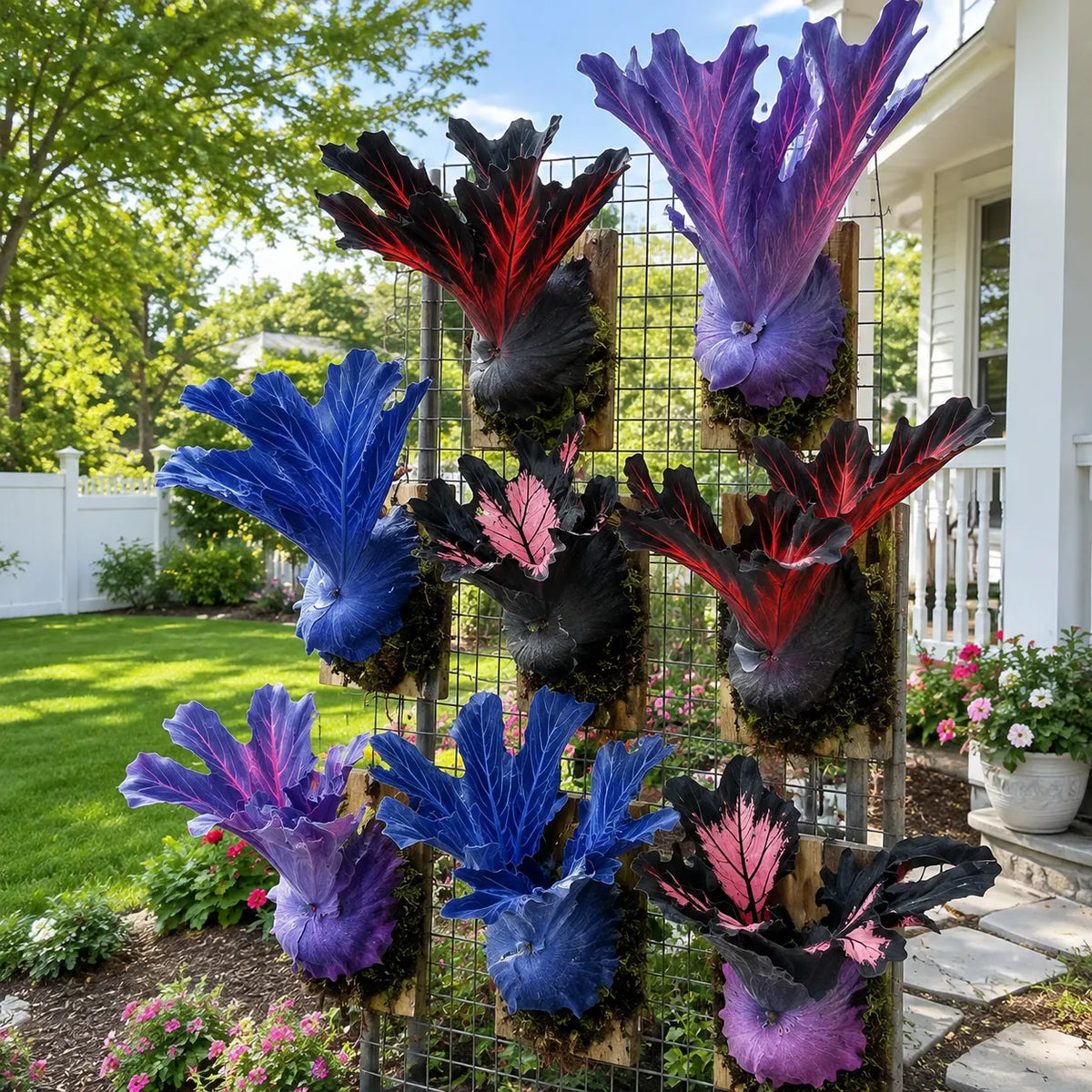 🦌 Rare Rainbow Staghorn Fern — Living Botanical Wall Sculpture
