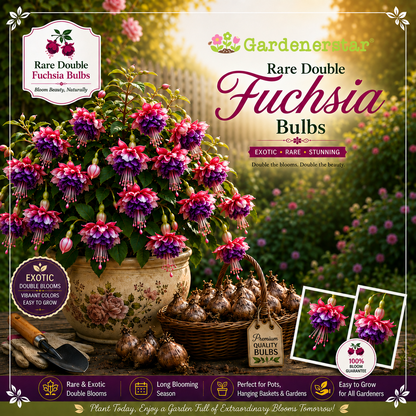 🌸 Rare Double Fuchsia Bulbs – Beautiful Shade-Loving Flowering Plants