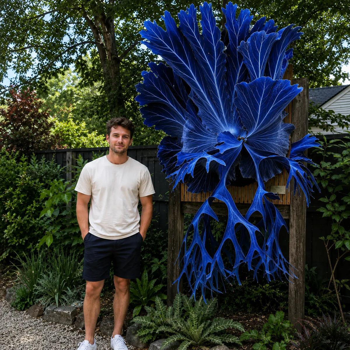 🦌 Rare Rainbow Staghorn Fern — Living Botanical Wall Sculpture