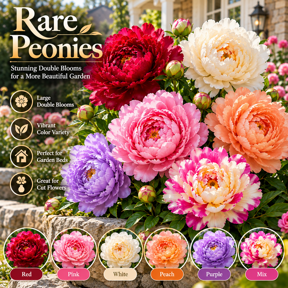 🌺Rare Double Peonies✨ That Bloom Bigger & Brighter🌿 That Bring Every Garden to Life