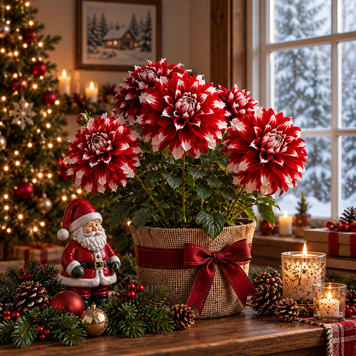 🎅🌸  'Santa Claus' Dahlia Bulbs
