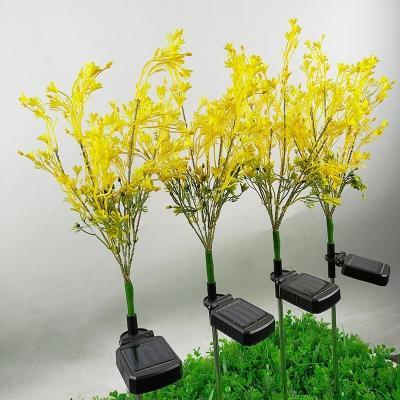 Rape Flower Garden Solar Stake Lamp Fabric Modern LED Ground Lighting in Yellow