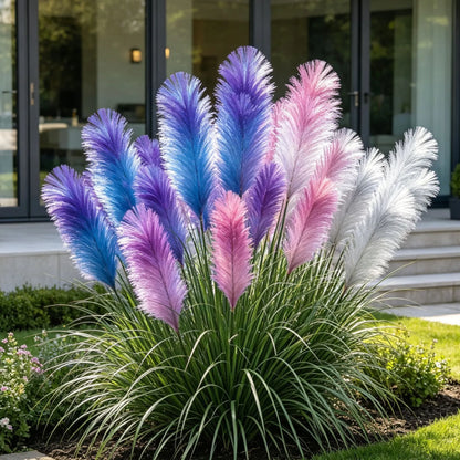 🪶Vibrant Mixed‑Color Ornamental Pampas Grass Seeds | Elegant Tall Feathery Garden Grass