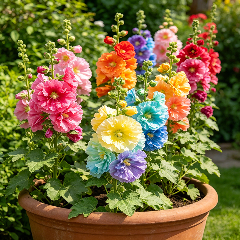 🌈Rare Rainbow Hollyhock — The Most Magical Flower of 2026