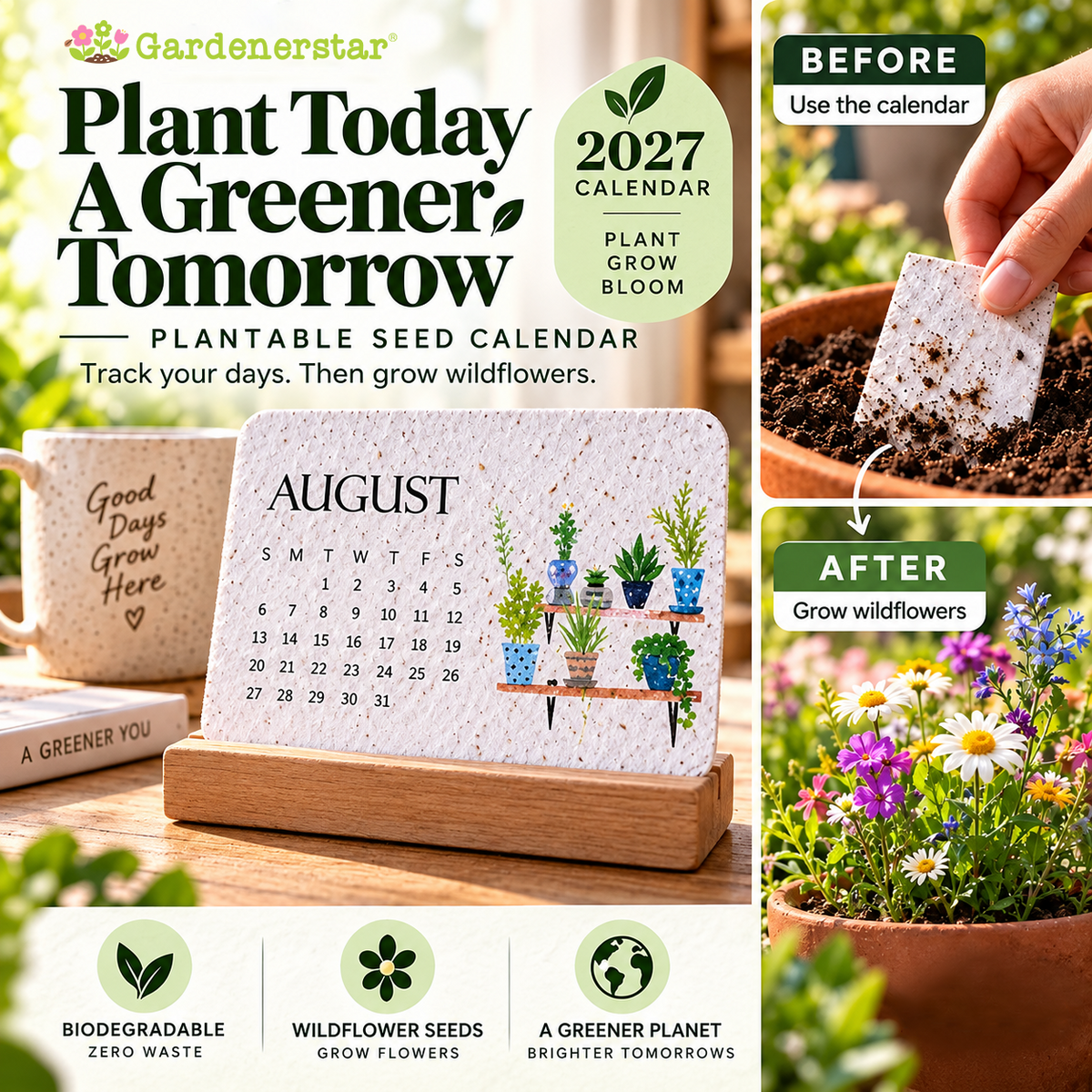 ✨Early Holiday Sale 45% OFF🌱Eco-Friendly Plantable “Timeless” Seed Calendar 2027