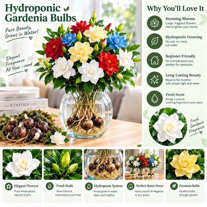 ✨Hydroponic Gardenia Bulbs🌸Grow Stunning Gardenias in Water — No Soil, No Mess!