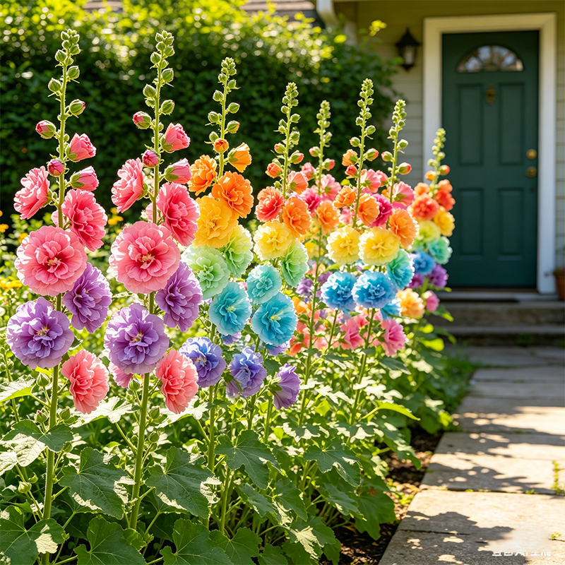 🌈Rare Rainbow Hollyhock — The Most Magical Flower of 2026