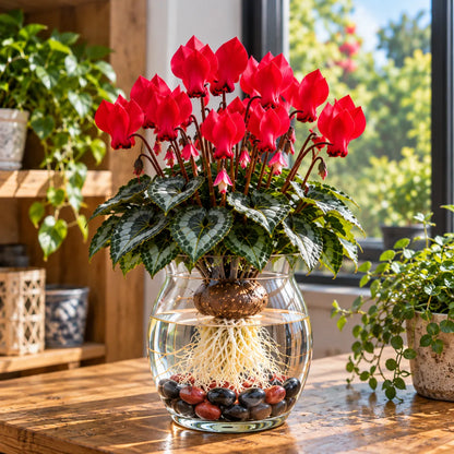 🌸 Rare Hydroponic Cyclamen Bulbs – Elegant Butterfly-Like Blooms Grown in Water