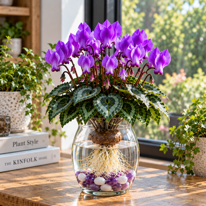 🌸 Rare Hydroponic Cyclamen Bulbs – Elegant Butterfly-Like Blooms Grown in Water
