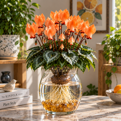 🌸 Rare Hydroponic Cyclamen Bulbs – Elegant Butterfly-Like Blooms Grown in Water