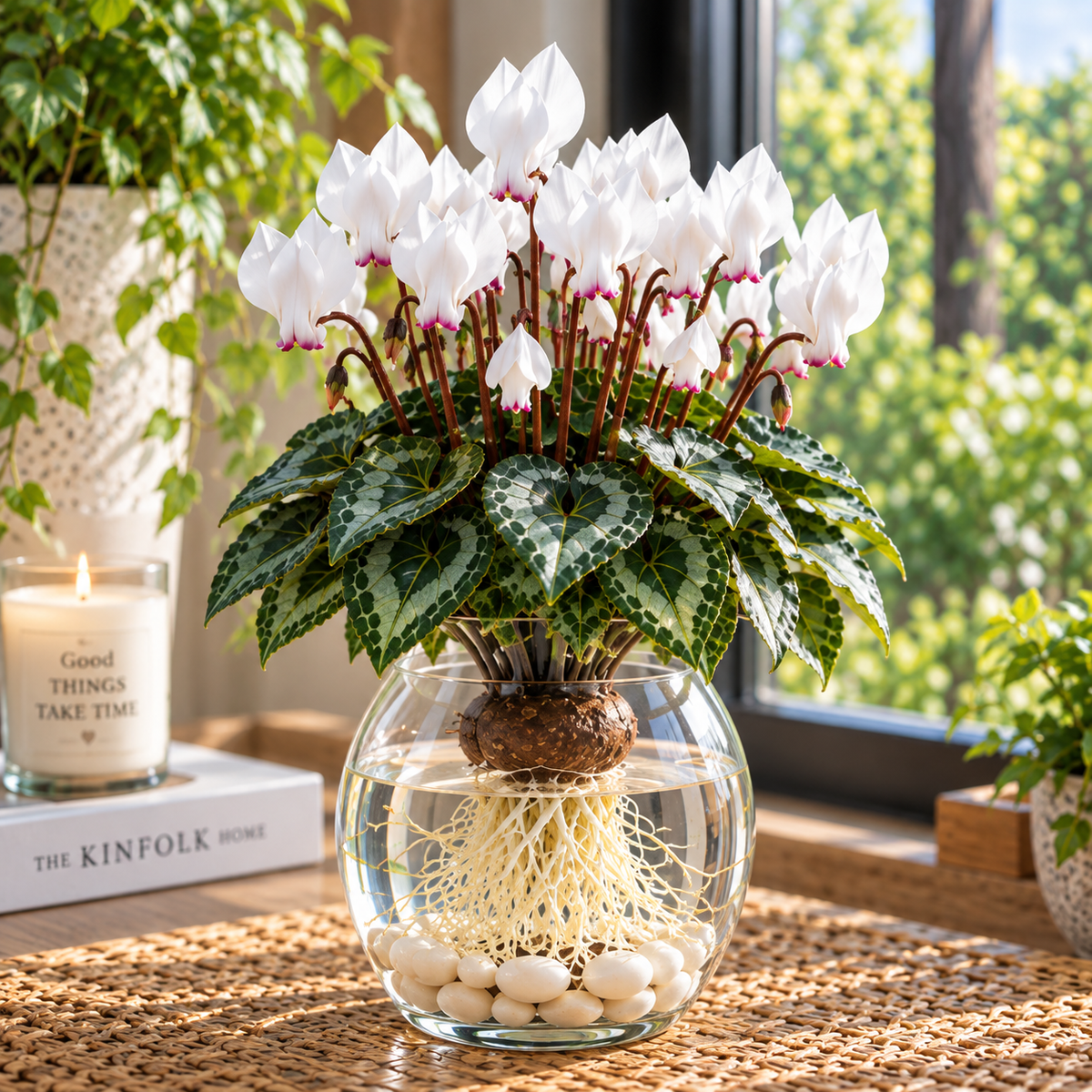 🌸 Rare Hydroponic Cyclamen Bulbs – Elegant Butterfly-Like Blooms Grown in Water