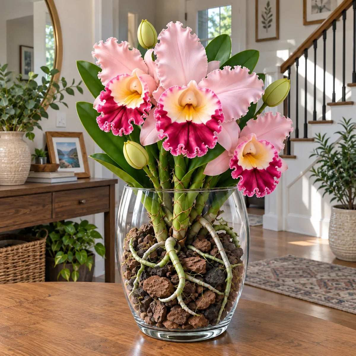 💎 Rare Ruffled Cattleya Orchid Rooted Pseudobulbs – Giant Exotic Blooms🌸