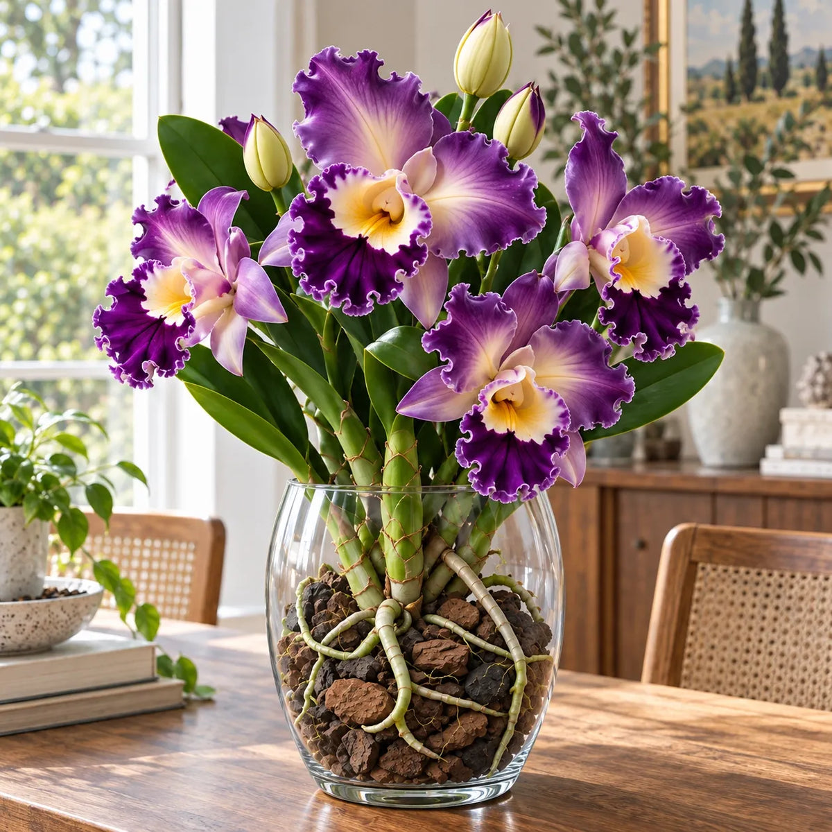 💎 Rare Ruffled Cattleya Orchid Rooted Pseudobulbs – Giant Exotic Blooms🌸