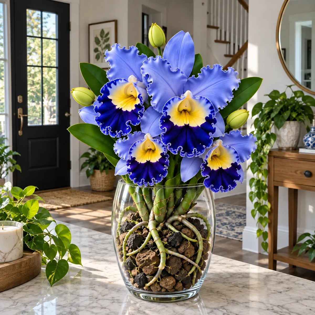 💎 Rare Ruffled Cattleya Orchid Rooted Pseudobulbs – Giant Exotic Blooms🌸