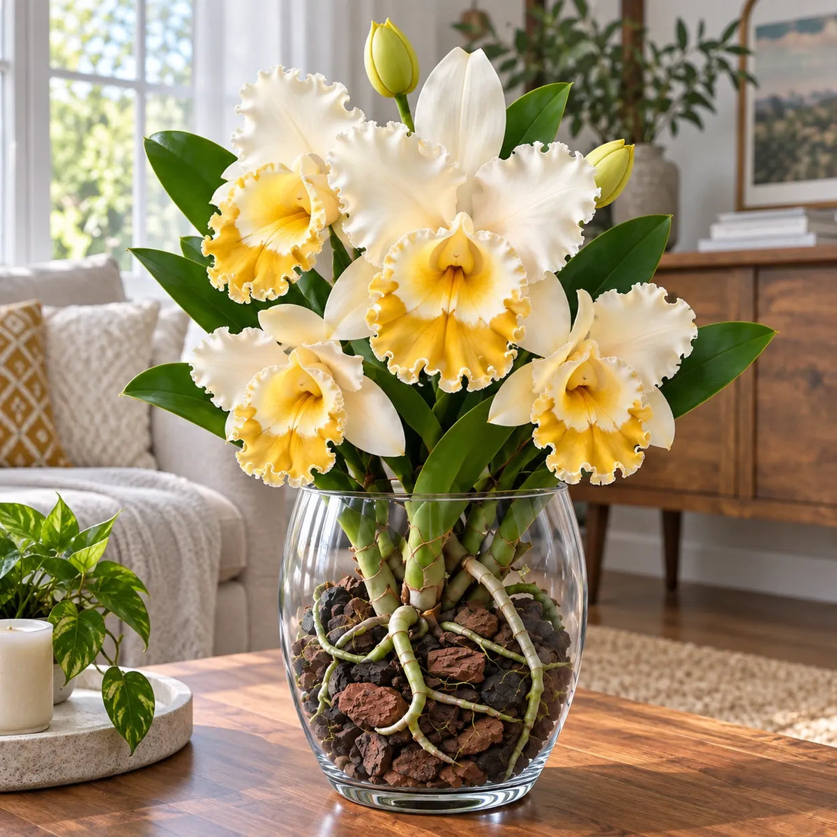 💎 Rare Ruffled Cattleya Orchid Rooted Pseudobulbs – Giant Exotic Blooms🌸