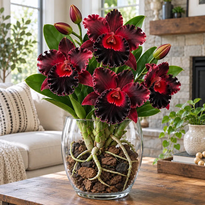 💎 Rare Ruffled Cattleya Orchid Rooted Pseudobulbs – Giant Exotic Blooms🌸