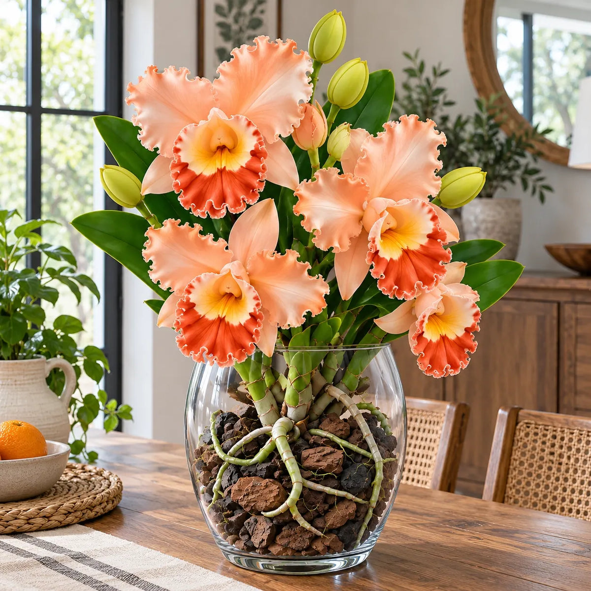 💎 Rare Ruffled Cattleya Orchid Rooted Pseudobulbs – Giant Exotic Blooms🌸