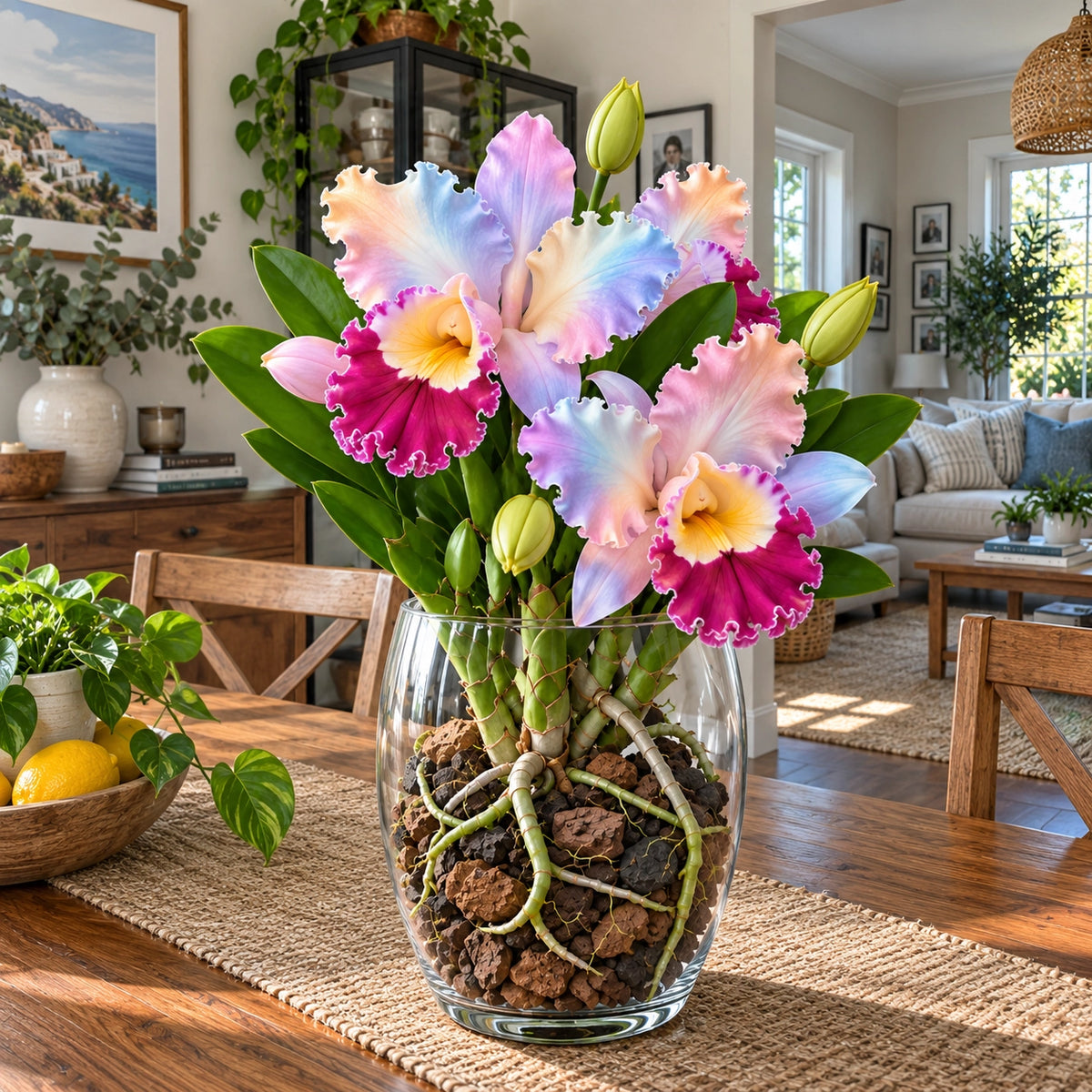 💎 Rare Ruffled Cattleya Orchid Rooted Pseudobulbs – Giant Exotic Blooms🌸