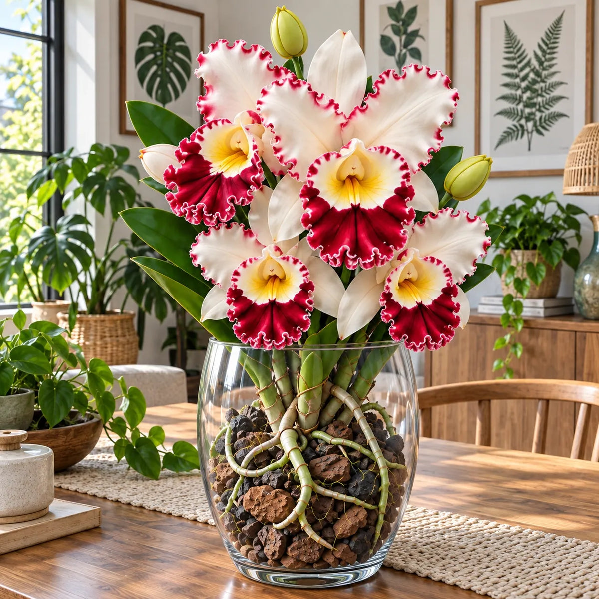 💎 Rare Ruffled Cattleya Orchid Rooted Pseudobulbs – Giant Exotic Blooms🌸