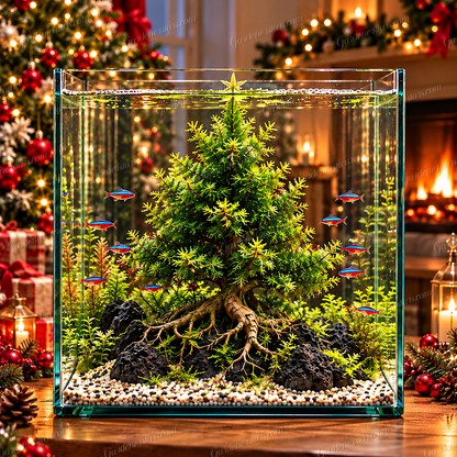 🎄Mini Christmas Tree Aquarium Bulbs – Colorful Underwater Magic