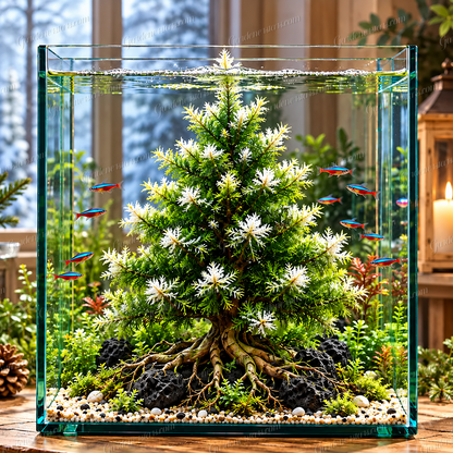 🎄Mini Christmas Tree Aquarium Bulbs – Colorful Underwater Magic