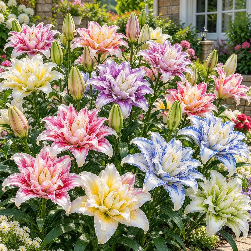 🌸Fairytale Two-Tone Ruffled Double Lily Bulbs
