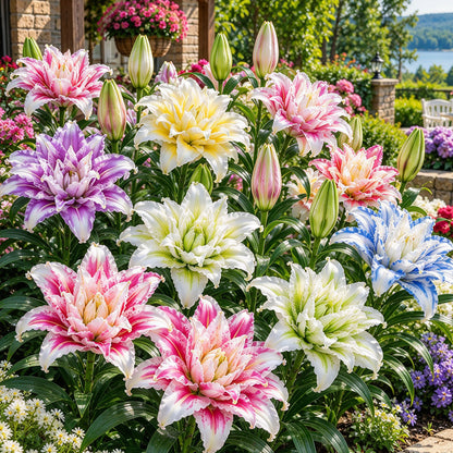 🌸Fairytale Two-Tone Ruffled Double Lily Bulbs