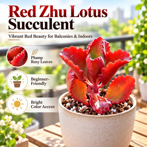 ❤️ Red Zhu Lotus Succulent – A Little Ruby for Your Garden!