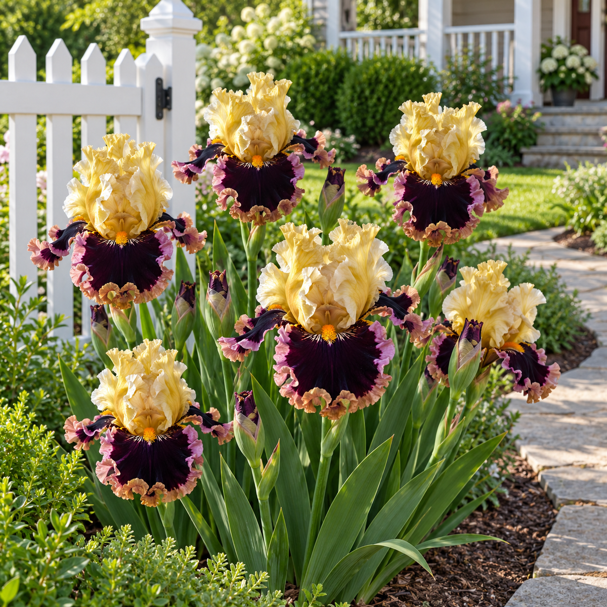 ⚜️German Bearded Iris Bulbs-Dramatic Ruffled Blooms•Lasting Perennial Beauty