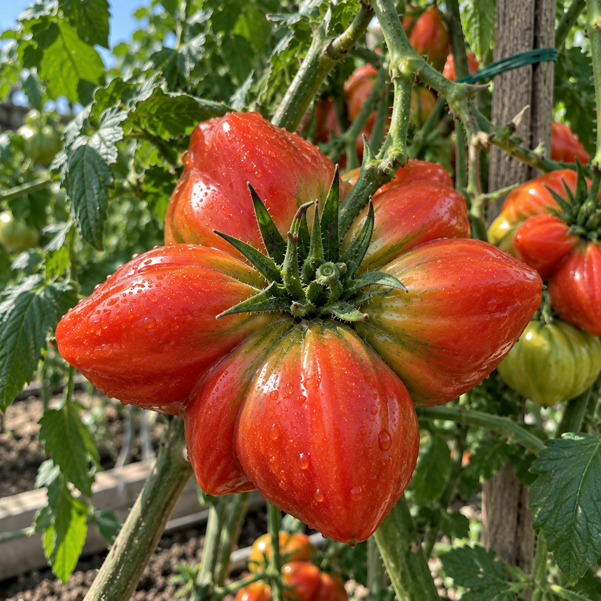 ⭐ Rare Giant Starburst Tomato Seeds – Unique Five-Point Shaped Tomatoes