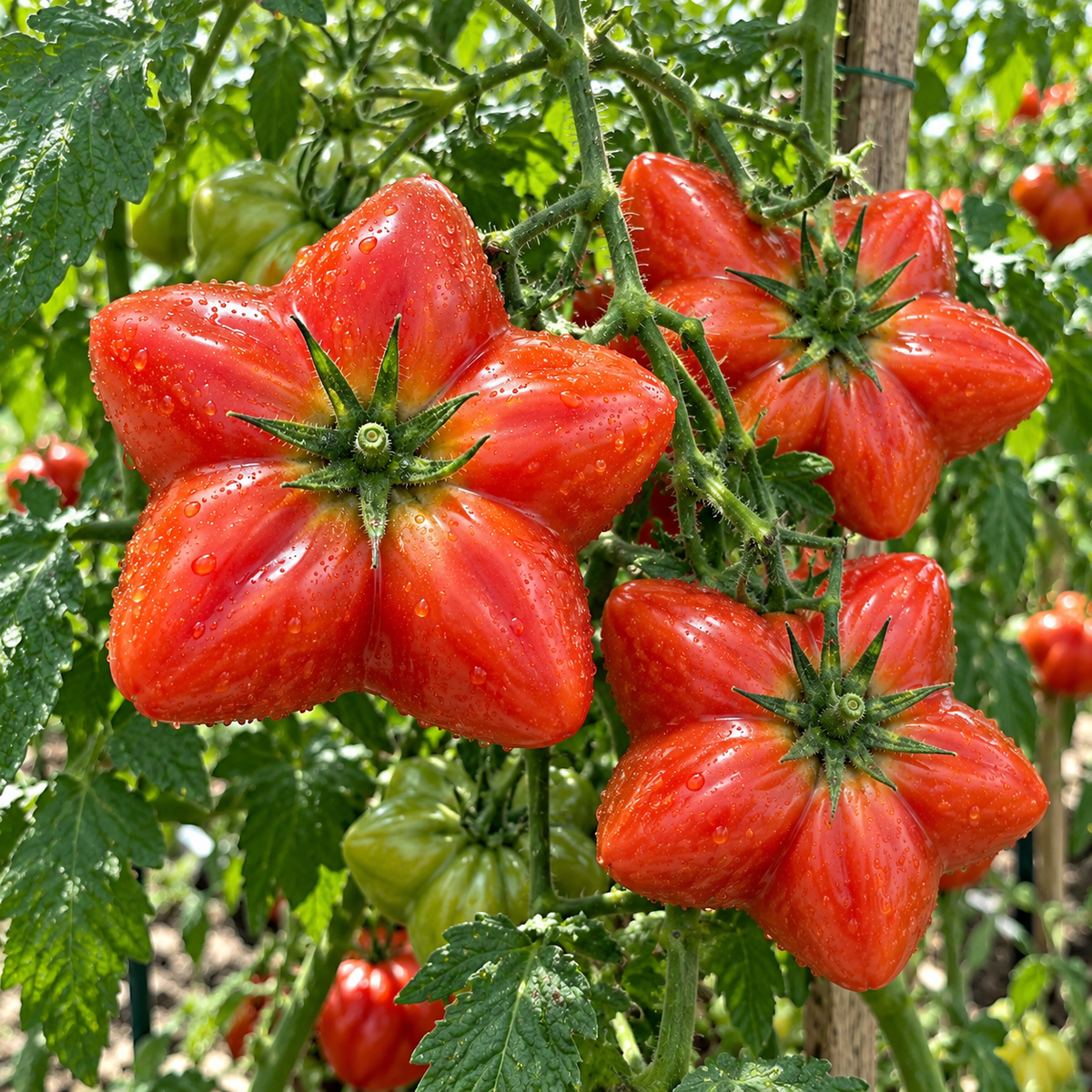 ⭐ Rare Giant Starburst Tomato Seeds – Unique Five-Point Shaped Tomatoes