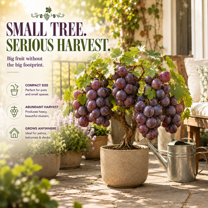 🍇🪴Dwarf Tree Giant Grapes Seeds - Big, Juicy Grapes for Patios & Small Spaces