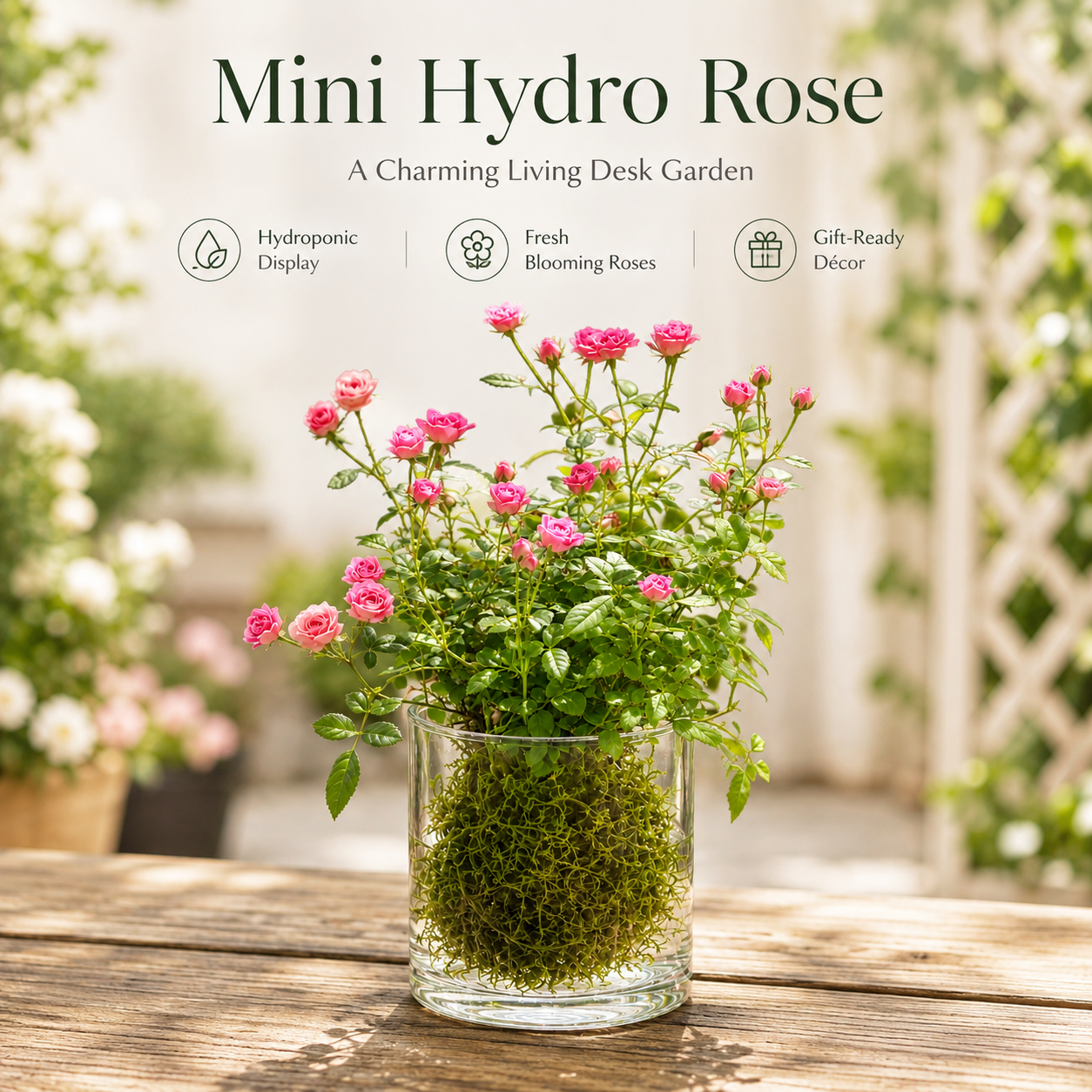 🌹Ultra-Mini Rose Hydroponic Moss Ball-Live Mini Rose Plant
