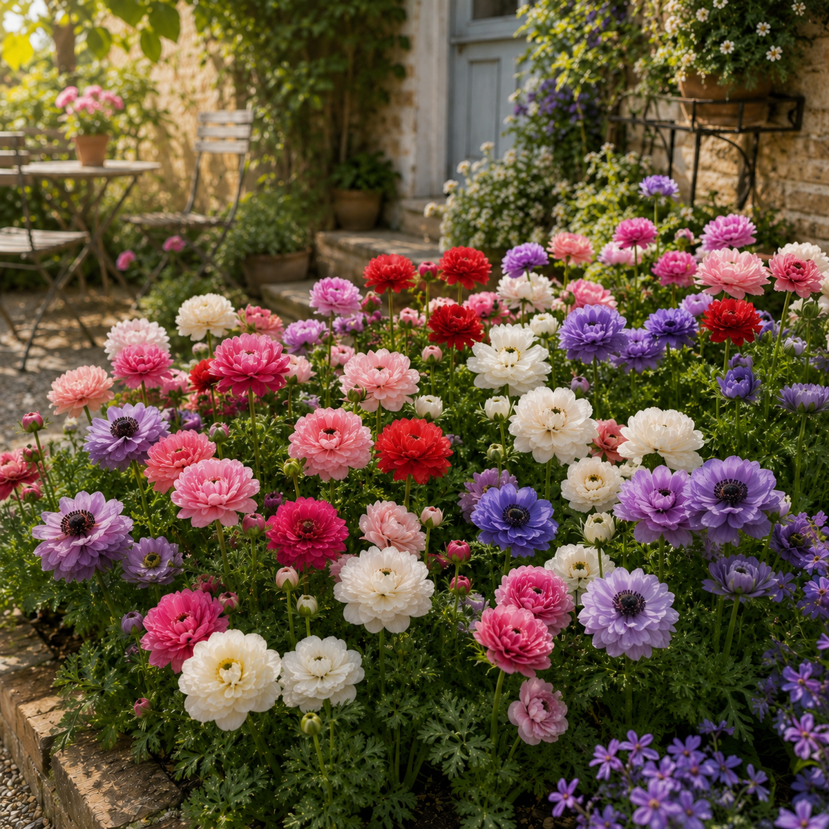 🌸 Double Anemone Bulbs-Large Layered Flowers • Vibrant Colors