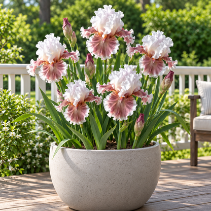 ⚜️German Bearded Iris Bulbs-Dramatic Ruffled Blooms•Lasting Perennial Beauty