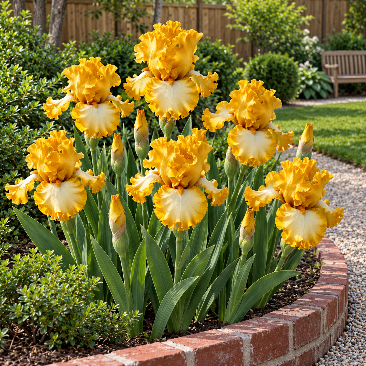 ⚜️German Bearded Iris Bulbs-Dramatic Ruffled Blooms•Lasting Perennial Beauty