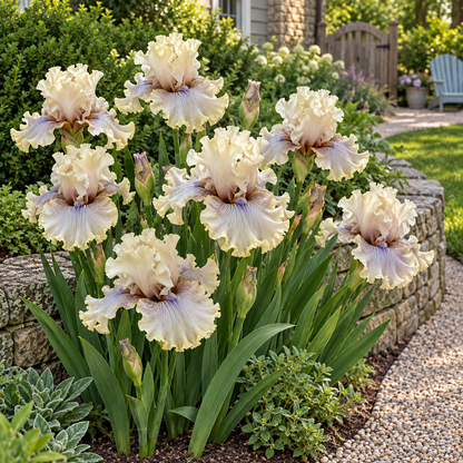 ⚜️German Bearded Iris Bulbs-Dramatic Ruffled Blooms•Lasting Perennial Beauty