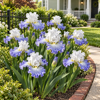 ⚜️German Bearded Iris Bulbs-Dramatic Ruffled Blooms•Lasting Perennial Beauty