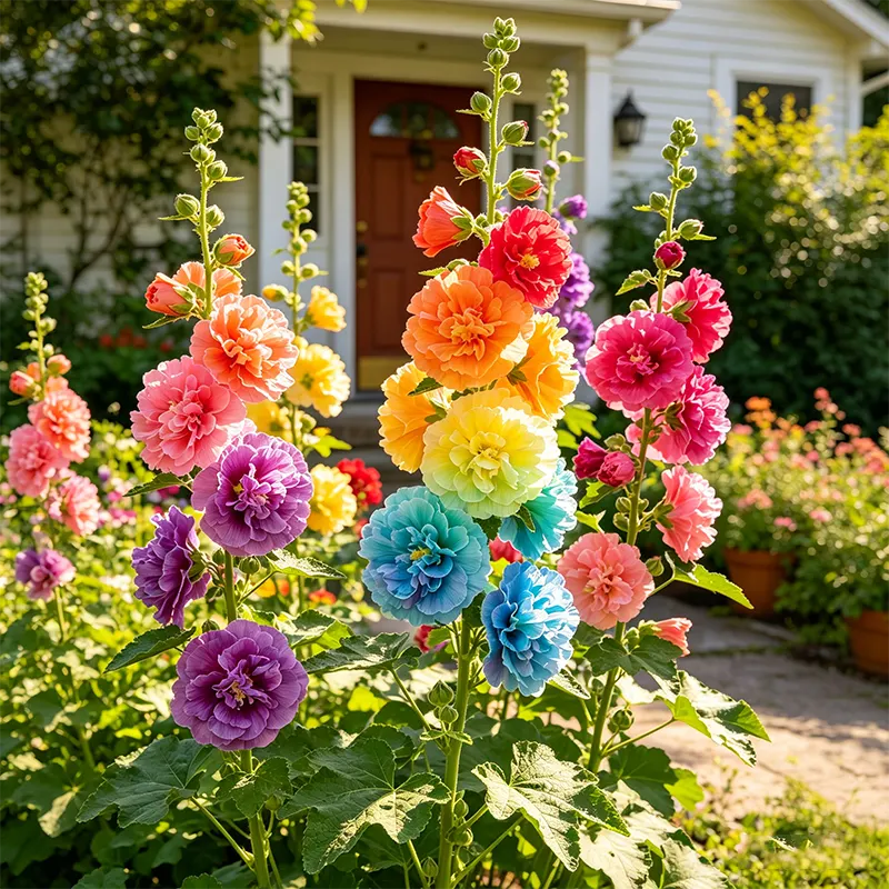 🌈Rare Rainbow Hollyhock — The Most Magical Flower of 2026
