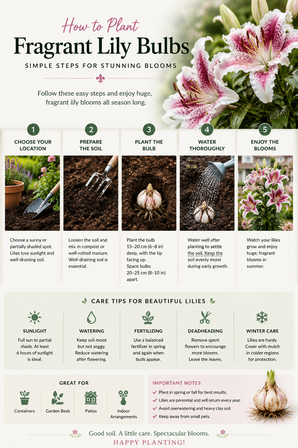 🌸 Giant Fragrant Lily Bulbs-Grow The Most Elegant Flowers In Your Garden