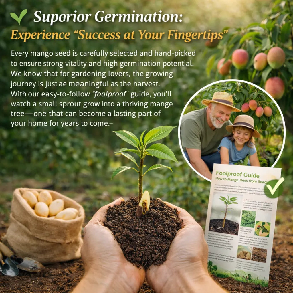 🥭 Sweet 'Golden Honey' Dwarf Mango Tree Seeds (Grow at Home)