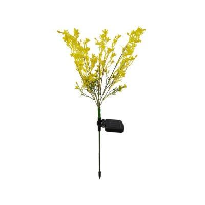 Rape Flower Garden Solar Stake Lamp Fabric Modern LED Ground Lighting in Yellow