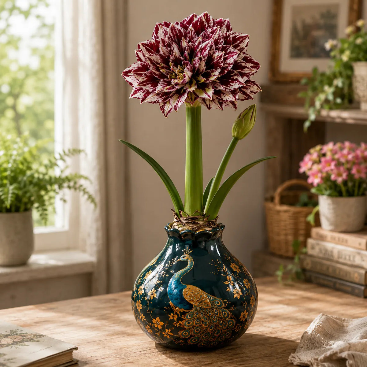 🌺 Waxed Double Amaryllis Bulbs – No Soil, No Water, Just Watch It Grow
