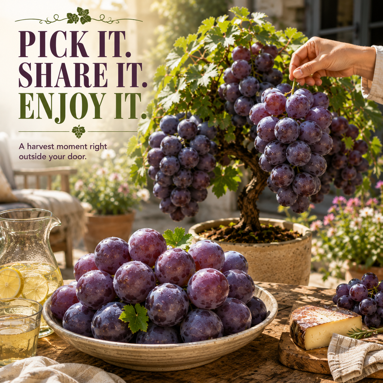🍇🪴Dwarf Tree Giant Grapes Seeds - Big, Juicy Grapes for Patios & Small Spaces