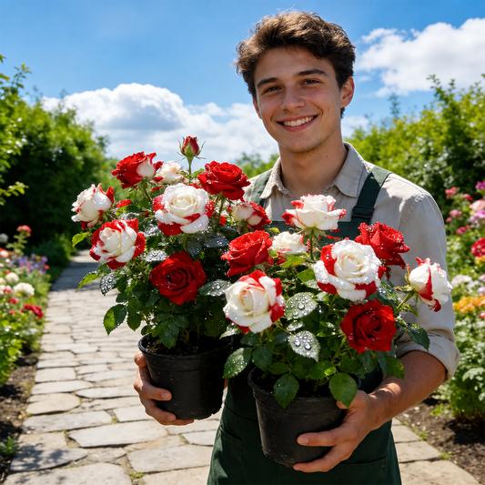 [BestSellerTop]Rare Twin Red White Rose Seeds (200/1000pcs) – Stunning Garden Blooms, Easy to Grow